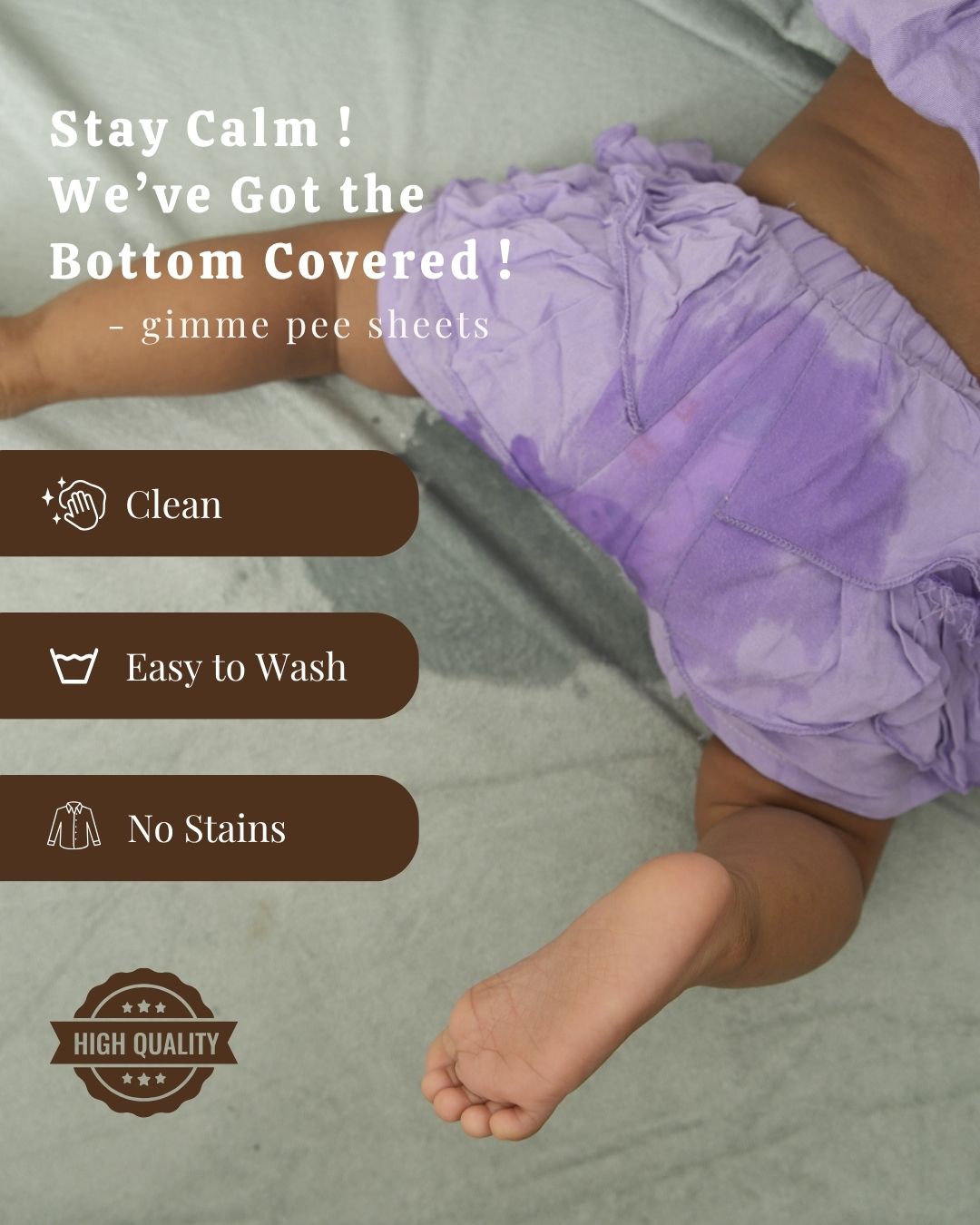 Premium Cotton Feel Terry with Elastic fitted Style Waterproof Mattress Protector (Lavender)