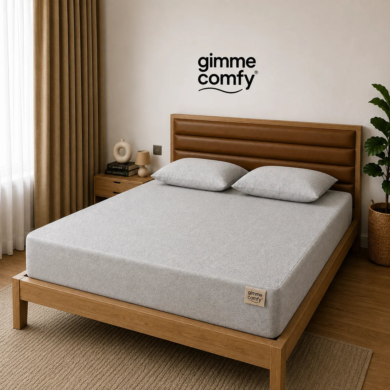 Premium Cotton Feel Terry with Elastic fitted Style Waterproof Mattress Protector (Light Grey)