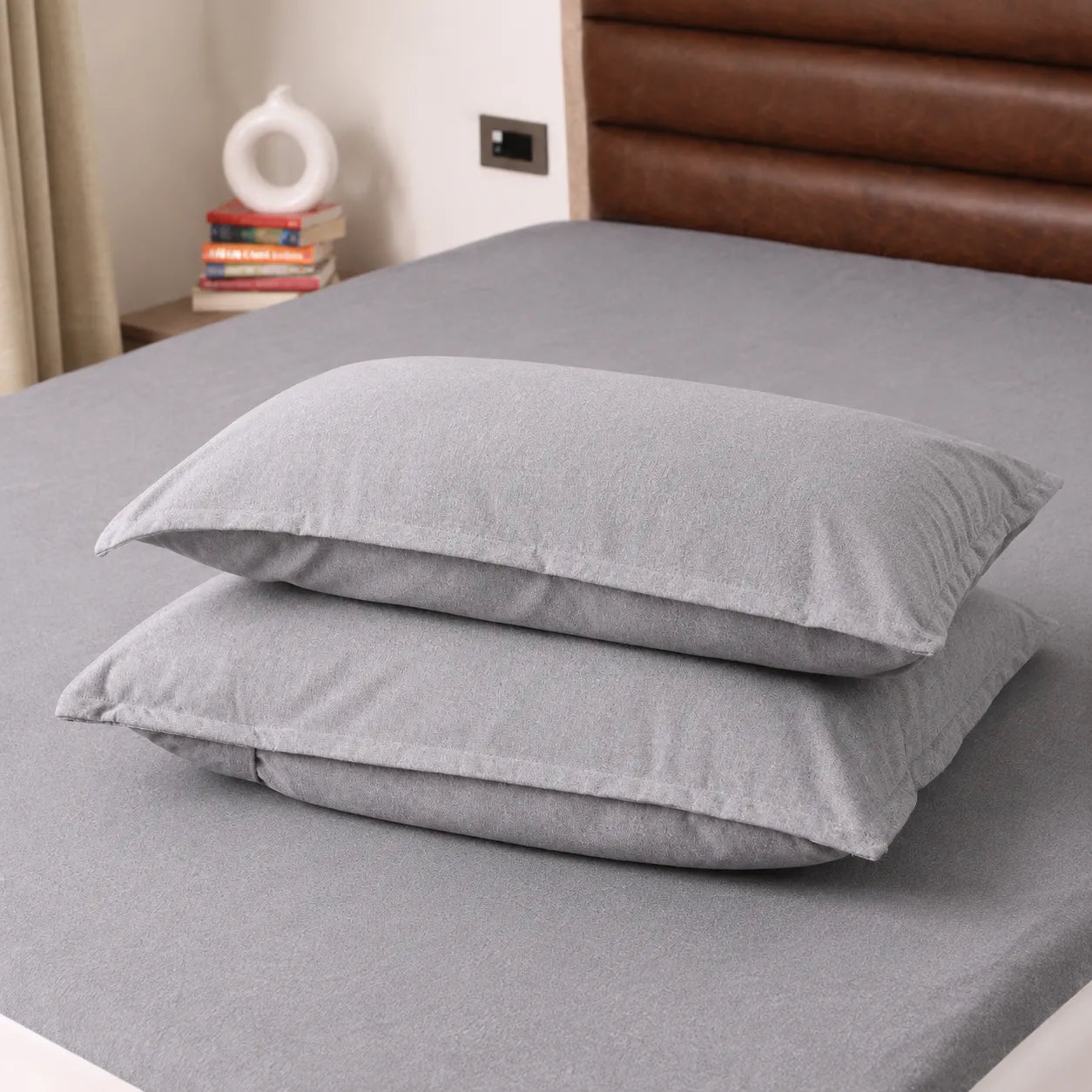 Grey Waterproof Pillow Protector – 2 Pieces