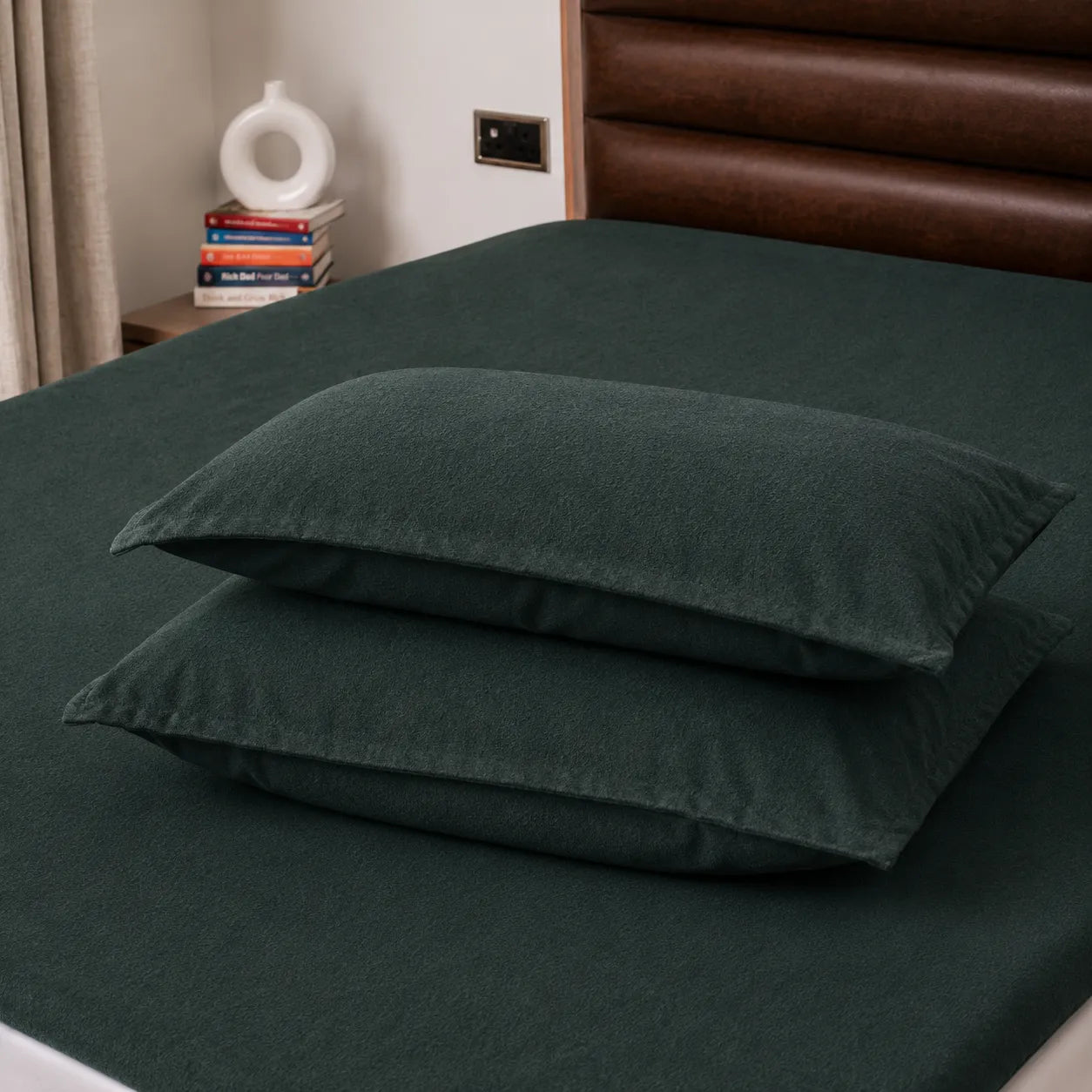 Dark Green Waterproof Pillow Protector – 2 Pieces