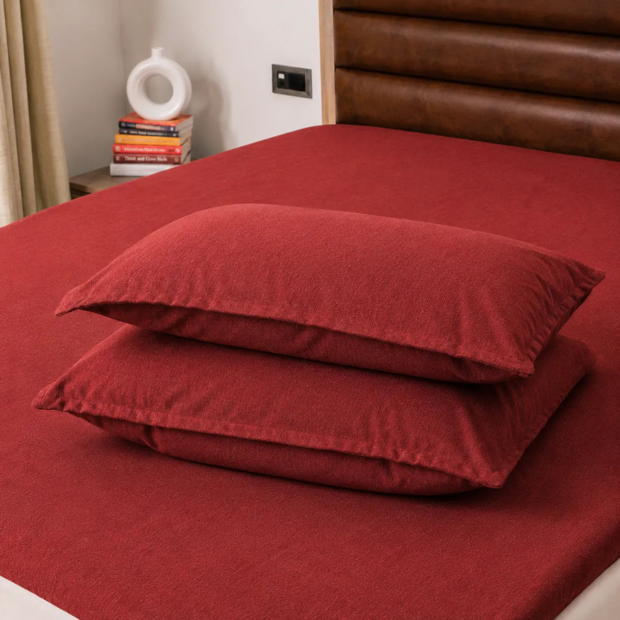 Maroon Waterproof Pillow Protector – 2 Pieces