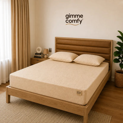 Premium Cotton Feel Terry with Elastic fitted Style Waterproof Mattress Protector (Beige)