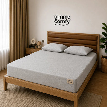 Premium Cotton Feel Terry with Elastic fitted Style Waterproof Mattress Protector (Light Grey)