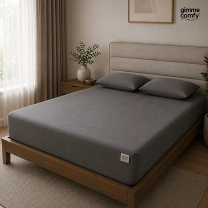 Premium Bamboo Waterproof Mattress Protector (Grey)