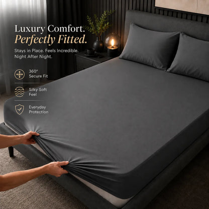 Premium Bamboo Waterproof Mattress Protector (Grey)